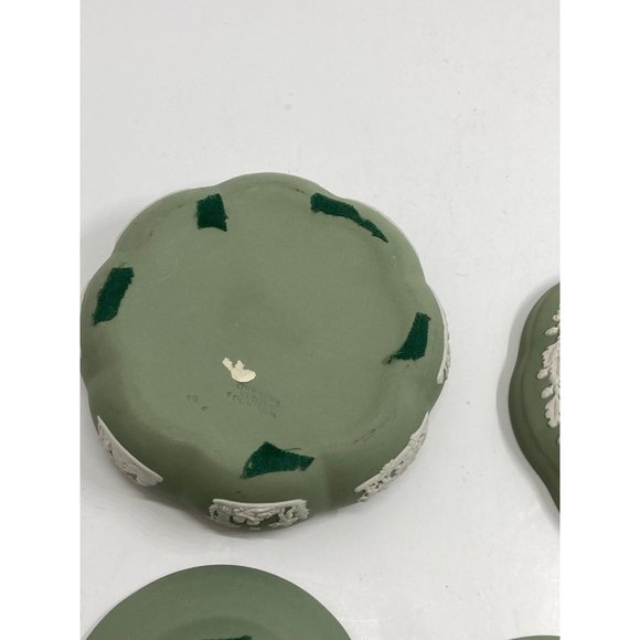 Vintage Wedgewood green ashtray trinket dish container with 2 dishes - Picture 6 of 7